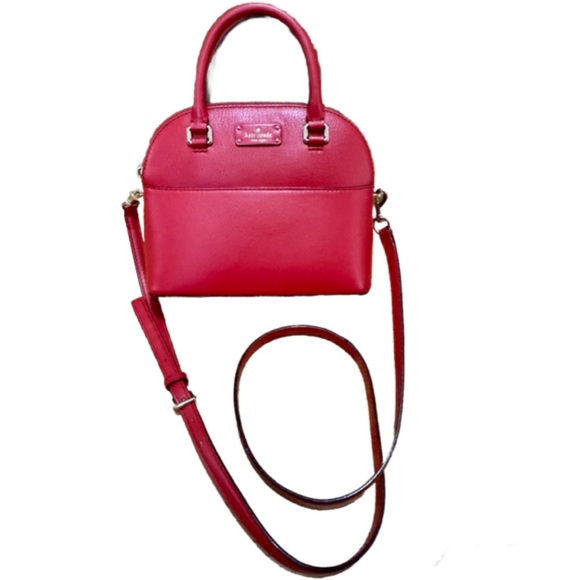 Kate Spade Mini Carli Grove Street Leather Crossbody Purse in Red Carpet w/COA - Picture 7 of 13